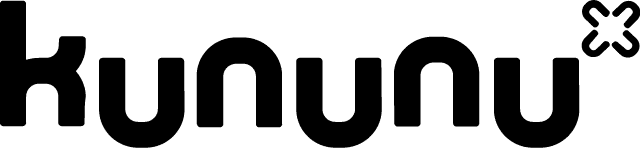 Logo von Kununu mit stilisiertem, impulsivem Text in fetten schwarzen Lettern, gefolgt von einem kleinen „x“-Motiv oben rechts.